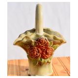 Vintage Ceramic Rose Planter-Basket
