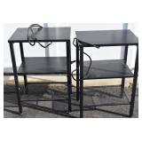 Pair of End Tables with Outlets & Charging Ports.