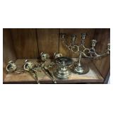 Brass candle holders. Wall hanging and candelabra