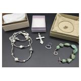 Bronze cross, bracelets, necklace, etc...