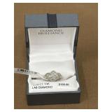 Sterling silver ring w/ lab diamonds- new