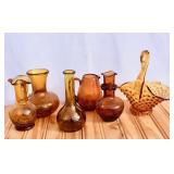 Lot of Amber Glass. Most hand blown.