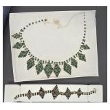 Emerald green rhinestone costume necklace and