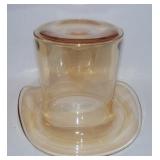Mid Century Honey Art Glass Top Hat Ice Bucket /