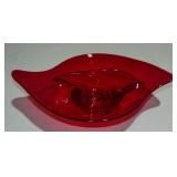 Mid Century Viking Glass Epic Ruby Red Divided