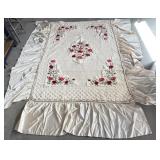 Vintage Satin bedspread topper approx. 84x57