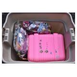 Large Tote of Barbies-including Clothes &