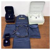 Stauer jewlery in box - 2 necklace / earrings,