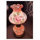 VTG hand painted Rose Flowers Lamp