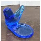 Signed bluebird paperweight / candle holder -