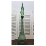 Italian Green Glass Genie Bottle Empoli Decanter