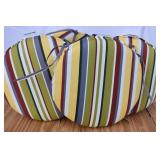 4 pc Plow & Hearth Striped Round Chair Cushions