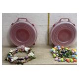 2 Easter Wreaths w/ Storage Containers