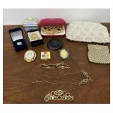 Lot of jewelry (some gold fill), cameos, mini