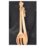 MCM XL Wooden Salad Utensils NOS