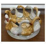 Ring of geese centerpiece lusterware, japan