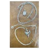 Sterling and 925 signed necklaces and pendant