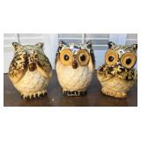 1970s set Owls - See no evil, hear no evil, speak