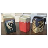 3 studio Pottery Mugs