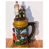 1970's Folk Art Ceramic Stein
