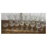 Etched glass, crystal stemware