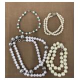 Pearl necklaces and bracelets some signed .925 or