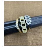 3 Rings .925 signed gold tone