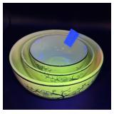 Moriyama uranium glaze bowl set ï¿½Green Cherry