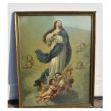 Virgin Mary Antique Framed Print