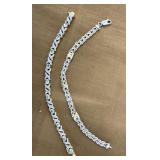2 Bracelets .925 Signed 2 Toned