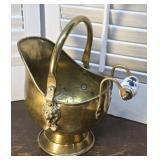 Brass coal scuttle (mini) dovetailed - Delft trim