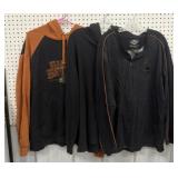 3 Harley Davidson shirts, sweatshirt- size L, XL,