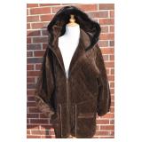 Lizsport Brown Quilted Hooded Jacket, L