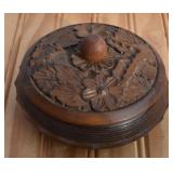 Handmade Wooden Round Box with some vintage