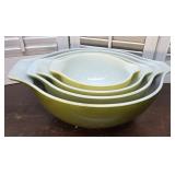 4 Pyrex bowls - the leftover food is free LOL -