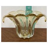 Murano Style Ruffled/ Waterfall Art Glass