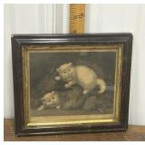 Currier & Ives lithograph print  "Two Little