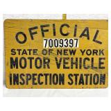 New York Motor Vehicle Inspection Sign 24/36-