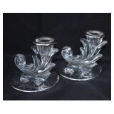 Fostoria Baroque Crystal Silver Overlay