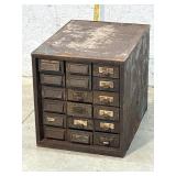 Table Top Tin Cabinet- 18 drawers  17/23/19