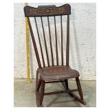 Stenciled Plank Seat Ladies Rocker