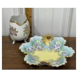 Aline Humphrey Signed hand painted bowl, footed