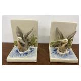 Pair vtg mcm pelican bookends - Otagiri