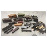 Train tracks, trains *1 marked Marx, barn finding