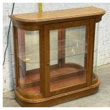 Curved Glass Light-Up Cuiro/ Oak 32/12/29