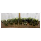 Indiana Glass Avacaso green Kings Crown