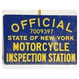 New York Motorcycle Inspection Sign 24/36- double