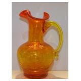 Mid Century Kanawha Amberina Crackle Art Glass 4
