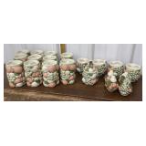 Ceramic cups, mugs, salt, pepper, sugar- fruit