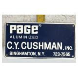 Page Aluminized C.Y. Cushman Inc. Aluminum Sign
